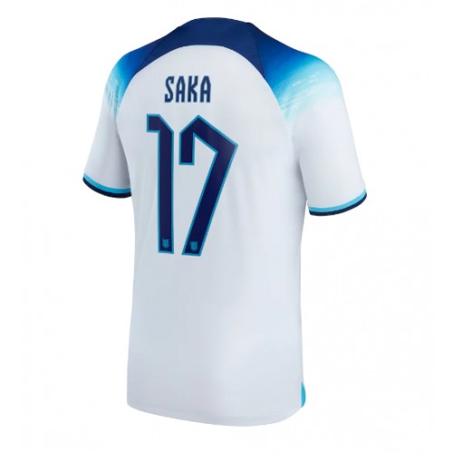 England Bukayo Saka #17 Replica Home Shirt World Cup 2022 Short Sleeve
